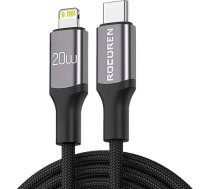Fast Charging cable Rocoren USB-C to Lightning Retro Series 2m (grey) RCPBCL-RTB0G