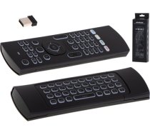 RoGer Air Mouse PRO Bezvadu tālvadības pults ar QWERTY tastatūru un žiroskopu peli RO-AWRC-BK