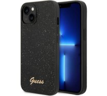 Guess PC|TPU Glitter Flakes Metal Logo Case for iPhone 14 Black GUHCP14SHGGSHK