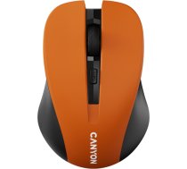 CANYON MW-1, 2.4GHz wireless optical mouse with 4 buttons, DPI 800/1200/1600, Orange, 103.5*69.5*35mm, 0.06kg CNE-CMSW1O