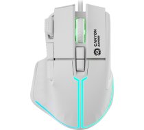 CANYON Fortnax GM-636, 9keys Gaming wired mouse,Sunplus 6662, DPI up to 20000, Huano 5million switch, RGB lighting effects, 1.65M braided cable, ABS material. size: 113*83*45mm, weight: 102g, White CND-SGM636W