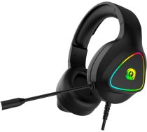 CANYON Shadder GH-6, RGB gaming headset with Microphone, Microphone frequency response: 20HZ~20KHZ, ABS+ PU leather, USB*1*3.5MM jack plug, 2.0M PVC cable, weight: 300g, Black CND-SGHS6B