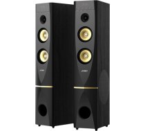 Fenda F&D T-88X 2.0 Floorstanding Speakers, 300W RMS (150x2), 1'' Tweeter + 5.25'' Speaker + 10'' Subwoofer for each channel, BT 4.2/HDMI/Optical/Coaxial/AUX/USB/FM/Karaoke function/LED Display/Remote Control/Microphone included/Wooden/Black T-88X