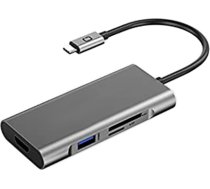 Extradigital Adapter USB Type-C - 3 x USB 3.0, Type-C PD, HDMI, SD, TF CA913442