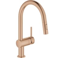 Grohe virtuves izlietnes maisītājs ar izvelkamu dušu Minta, brushed warm sunset 32321DL2