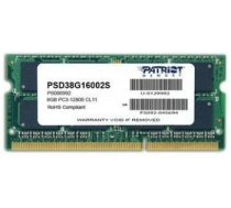 Patriot SIGNATURE 8GB DDR3 1600MHz SO-DIMM PSD38G16002S operatīvā atmiņa PSD38G16002S