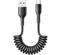 Fast Charging cable for car Joyroom USB-A to Type-C Easy-Travel Series 3A 1.5m, coiled (black) SA38-AC3 1.5M BL