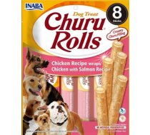 INABA Churu Rolls Chicken with salmon recipe - Dog treat - 8x12g EUD732