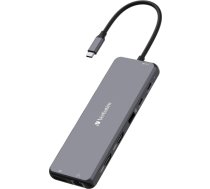 Verbatim USB-C Pro multiport hub CMH-13, 13 port, docking station (grey, 2x HDMI, DP, RJ-45, 6x USB-A, audio, 2x USB-C PD) 32153