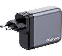 Verbatim GaN charger 140W, 1x USB-A, 3x USB-C (grey, PD 3.1, PD 3.0, QC 3.0) 32203