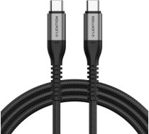 USB-C to USB-C Fast charging cable Lention CB-CCT 60W, 5A/20V, 480Mbps, 2m (black) CB-CCT-60W2MGRY-DS1