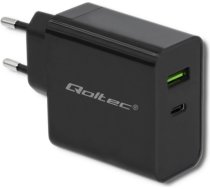 Qoltec 51717 Charger | 45W | 5-20V | 2.25-3A | USB type C PD | USB | Black 51717