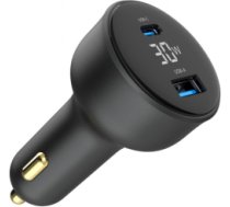 Auto lādētājs Gembird 2-port USB Car Fast Charger 30W Black TA-UC-AC2PD30LCD-CAR-01