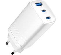 Evelatus 65W Max Fast Charger EU USB-C1/USB-C1/USB-A White ETC09