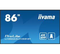 Monitor iiyama iiyama LH8665UHSB-B1 signage display Kiosk 2,18 m (86") LED Wi-Fi 800 cd/m² 4K Ultra HD Czarny Procesor wbudowany Android 11 24/7 LH8665UHSB-B1