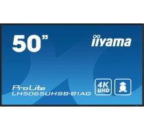 Monitor iiyama iiyama LH5065UHSB-B1AG signage display Płaski panel Digital Signage 125,7 cm (49.5") LCD Wi-Fi 800 cd/m² 4K Ultra HD Czarny Procesor wbudowany Android 11 24/7 LH5065UHSB-B1AG