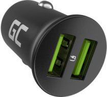 Green Cell GC CADM-GC-36AA - USB-Ladegeraet 36 W 2x USB-A schwarz Flashlight, GPS, Headphones, Mobile phone, Navigator, Other, Portable speaker, Power bank, Smartphone, Smartwatch, Tablet, Telephone, Universal Black Cigar lighter Fast charging Auto, Indoo CADM-GC-36AA