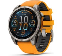 GARMIN Fenix 8 47 mm, AMOLED, Sapphire Titanium with Spark Orange/Graphite Silicone Band 010-02904-11