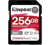 Kingston Technology 256GB Canvas React Plus SDXC UHS-II 280R/150W U3 V60 for Full HD/4K SDR2V6/256GB