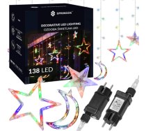 Gaismas aizkars 138 Led vītnes zvaigznes pavadoņi Springos CL4135 CL4135