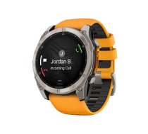 Garmin fēnix® 8 51mm AMOLED Sapphire Titanium with Spark orange/graphite silicone band 010-02905-11