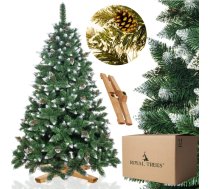 Springos CT0189 Mākslīgā Ziemassvētku eglīte 150 cm Premium Royal Trees, sniegota dimanta priede ar čiekuriem CT0189