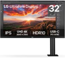 LCD Monitor LG 31.5" Panel IPS 3840x2160 16:9 60Hz 5 ms Speakers Swivel Pivot Height adjustable Tilt Colour Black 32UN880K-B 32UN880K-B