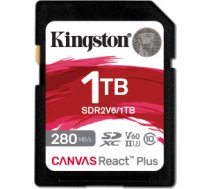 Kingston Technology 1TB Canvas React Plus SDXC UHS-II 280R/150W U3 V60 for Full HD/4K SDR2V6/1TB