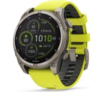 Garmin fēnix® 8 – 47 mm, Solar, Sapphire, Titanium with Amp yellow/graphite silicone band 010-02906-21