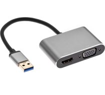 RoGer DrongDisplay Adapteris USB to VGA/HDMI + Audio / iOS/Android/Windows/macOS RO-DGK-2IN1-2