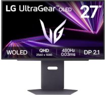 Monitor LG 27GX790A-B 26.5" Gaming Panel OLED 2560x1440 16:9 480Hz 0.03 ms Swivel Pivot Height adjustable Tilt 27GX790A-B 27GX790A-B