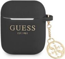Guess - Guess 4G Charm Silicone Case for AirPods 1/2 Black 57983108157