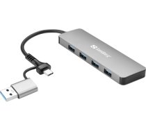 Sandberg 136-63 USB-C/A to 4xUSB 3.0 Hub 136-63