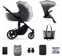 Kinderkraft bērnu rati PRIME 2 pastaigu rati 2-in-1, pelēkā krāsā Ż-KIND-WÓ-01-84
