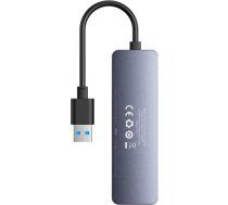 Baseus Sakabinātājs USB-A uz USB 3.0 4 porti + USB-C barošanas ports 15 cm, pelēks B0005280B811-10