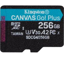 Kingston Technology 256GB microSDXC Canvas Go Plus Gen4 200R A2 U3 Single Pack w/o ADP SDCG4/256GBSP
