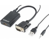 Gembird VGA Male to HDMI Female 0.15m Black + USB/AUX A-VGA-HDMI-01