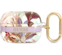 Guess TPU Flower Print Case for Airpods Pro Purple GUAPHHFLU
