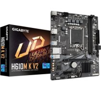 GIGABYTE H610M K V2 Motherboard - Intel Core 14th CPUs, up to 5600MHz DDR5, 1xPCIe 3.0 M.2, 1GbE LAN, USB 3.2 Gen 1 H610M K V2