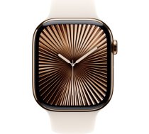 Apple Watch Series 10, Smartwatch (gold, titanium case, 46 mm, Polar Star S/M sport band, cellular) MWYX3QF/A