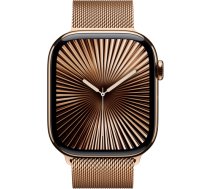 Apple Watch Series 10, Smartwatch (gold, titanium case, 46 mm, Milanese bracelet gold M/L, cellular) MX003QF/A