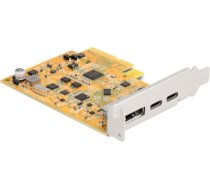 DeLOCK PCIe x4 card for 1x ext. USB-C 10 Gbit/s B. + 1x external USB-C DP Alt Mode, USB controller 90161