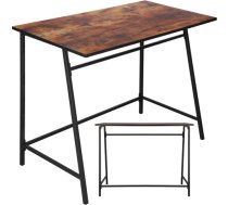 Rakstāmgalds, datorspēļu galds Springos HF0027, 100x50x76 cm, loft stils, melns/brūns HF0027
