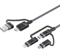 Promate PentaPower Universāls kabelis 6-in-1 USB-C(A) / micro / Lightning / 1,2m PENTAPOWERGY