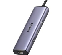 Adapter 1IN6 UGREEN CM512 USB-C 3x USB A 3.0, HDMI, RJ45, PD Converter 15598