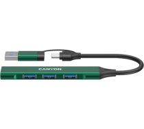 CANYON hub DS-02 4in1 USB-A/C Green CNS-TDS02GR