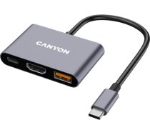 CANYON hub DS-4 3in1 USB-C Grey CNS-TDS4