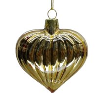 Ziemassvētku rotājums JOY “Heart Gold” – zelta sirds, 8 cm, stikls 89092