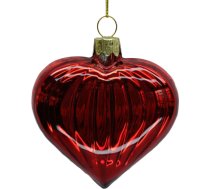 Ziemassvētku rotājums JOY “Heart Red” – sarkanā sirds, 8 cm, stikls 89091