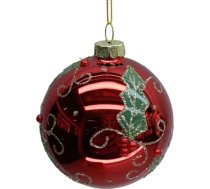 Ziemassvētku rotājums JOY “Red” – sarkanā bumba, Ø8 cm, stikls 89085